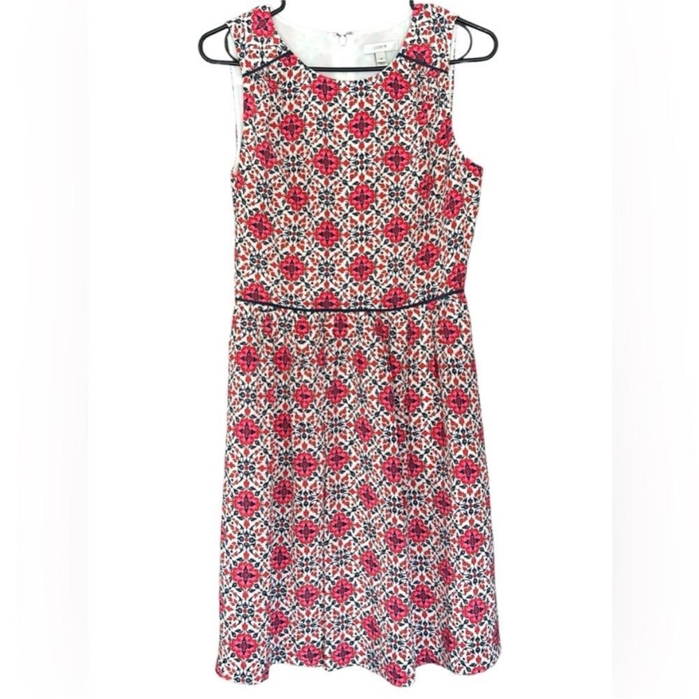 Floral poppy J. Crew dress. Size 4, 100% silk. Perfect condition, no flaws.